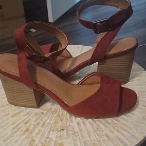 Burgundy Suede Women's Sandals